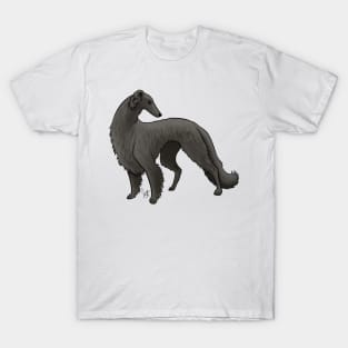 Dog - Borzoi - Black T-Shirt